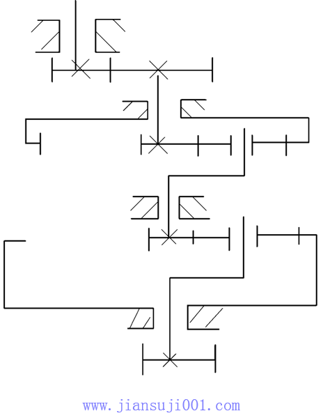 XX型回轉(zhuǎn)行星齒輪減速機(jī)傳動(dòng)形式簡圖